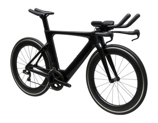 Obraz premium Carbon triathlon bike with extended aero bars and rear wheel cutout