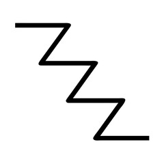 Fototapeta premium Zigzag line symbol in minimal black outline style