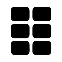 Six black square blocks in a grid layout