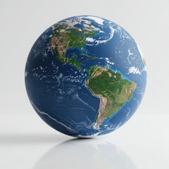 Obraz premium Realistic Earth Globe Showing North and South America 2