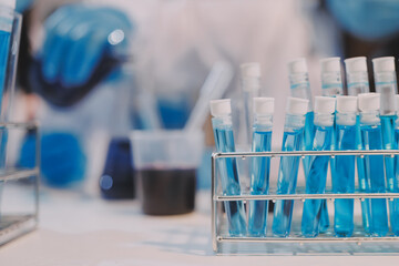 Modern Empty Science Laboratory With Microscopes, Test Tubes And Other Laboratory Equipments