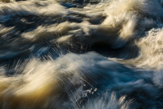 Close-up of whitewater rapids on the Elwha River, Port Angeles, Washington