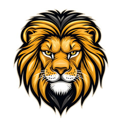 Fototapeta premium Majestic lion head staring intently with fierce gaze