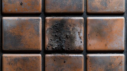 Dirty terracotta tiles floor texture background