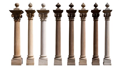 Fototapeta premium Row of stone columns with varying shades