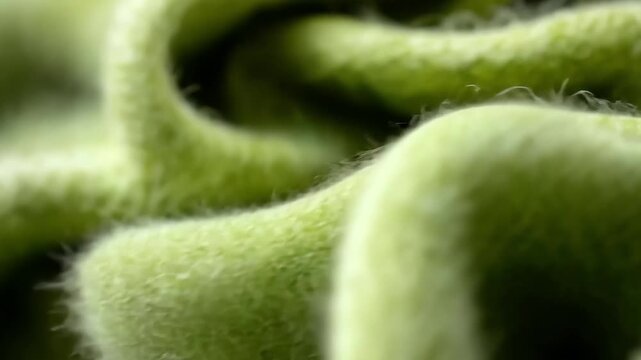 Close-up view of textured green wool fabric highlighting its soft fibers and unique pattern, Green Wool Fabric Macro Shot