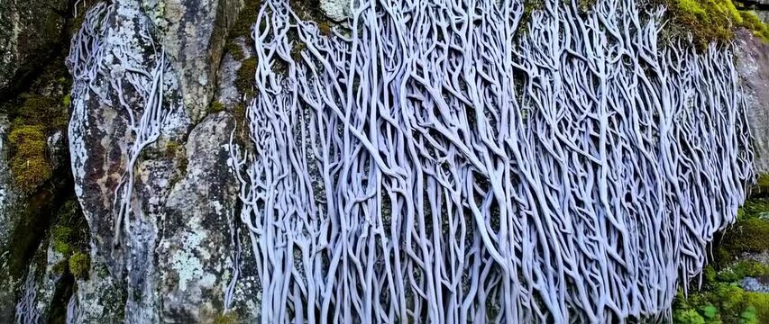 Intricate lavender rock branches pattern