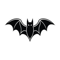 black halloween bat silhouette vector illustration 