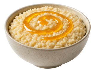 Single serving of pilaf rice with visible almonds and raisins in a small terracotta dish for Middle Eastern cuisine