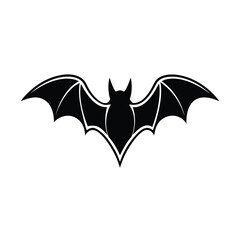 black halloween bat silhouette vector illustration 