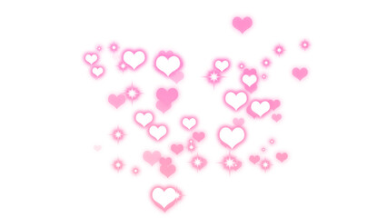 Pink glowing heart particles with transparent background  © imak