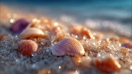 Detailed observations of sand grains and shell textures at the coast