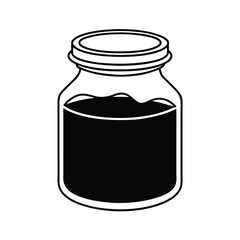 black liquid in glass jar vector stock illustratio