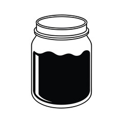 black liquid in glass jar vector stock illustratio