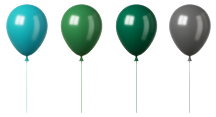 A vibrant display of colorful balloons in varying shades, floating against a plain background, perfect for celebrations