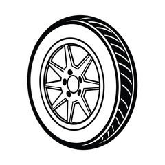 Obraz premium car tire vector illustration automobile wheel desi