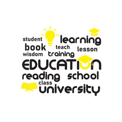 Education and Learning Word Art Design for University