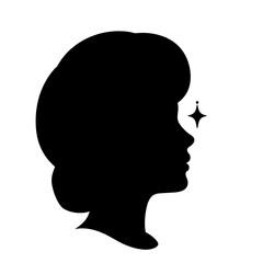 Silhouette of woman’s face with sparkle icon – Radiance and skin health