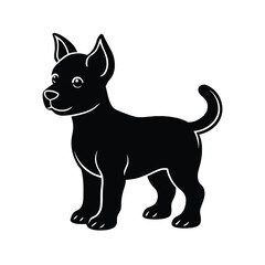 dog illustration silhouette puppy black pet