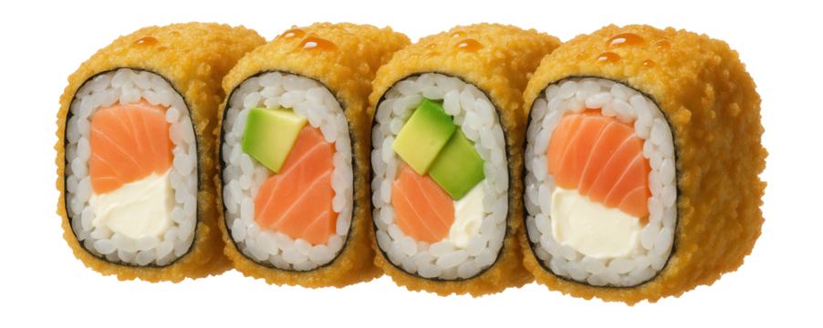 Sliced baguette with a spread of creamy brie mixed with fig jam and a single walnut half.