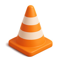 3d traffic cone icon