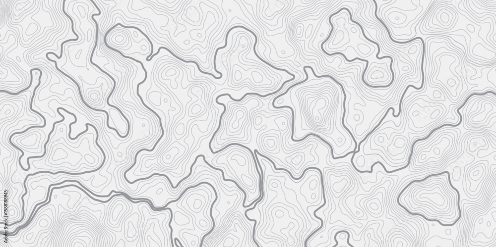 Fototapete abstract modern stylized topo contour line topographic map lines pattern on a white background creat