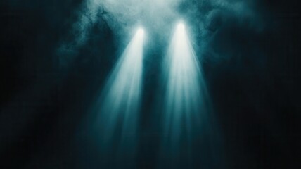 Fototapeta premium Light beams shining through dark clouds and scene creating a beautiful, stars, ethereal in night sky