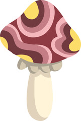 Retro Mushroom with Swirls