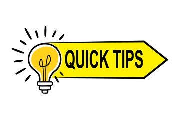 Quick tips icon sign. trick solution badge labels template. Flat vector illustration design.