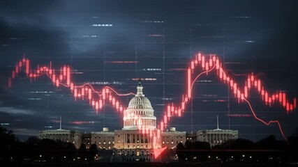 Capitol building stock market decline graphic - Powered by Adobe