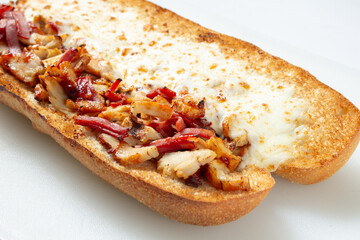 A view of a BBQ chicken sandwich.