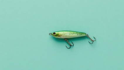 Green lure,  flat lay,  fishing bait