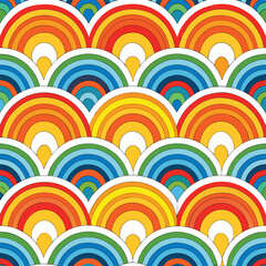 Rainbow Arch Design Seamless Pattern in Vector Art