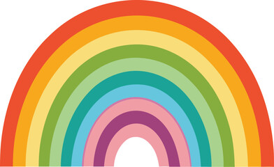 Fototapeta premium Colorful Seamless Vector of Rainbow Arches Layered Design