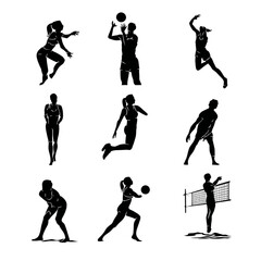 Sports Silhouette: Beach Volleyball