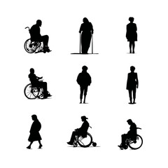 Diverse People & Disability Silhouettes
