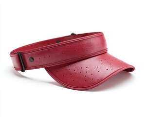 Red visor hat, perforated design