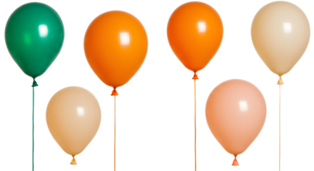 Vibrant balloons in various colors stand tall against a clean background, perfect for festive celebrations and events