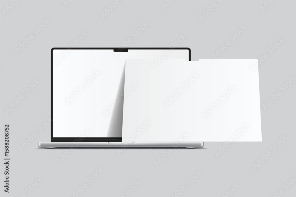 Wall mural 3d vector laptop screen with page website mockup. showcase websites, apps, or browser interfaces fra