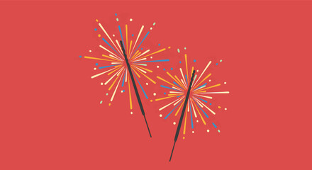 Bright Colorful Sparklers Festive Design for Celebration Party Event