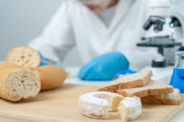 Scientist check chemical and fungus in laboratory. Control experts inspect the concentration of...