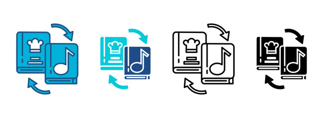 Literature Review Icon Set With Multiple Styles. Vector Illustration