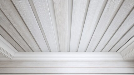 Obraz premium Fond Bois Blanc. White Bands on Wooden Background with Decorative Paneling