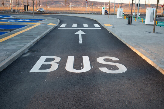 road signs in a new parking