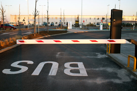 road signs in a new parking