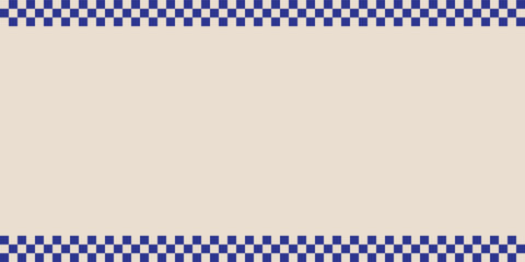Retro Checkerboard Frame Background. Y2K Blue Border Design