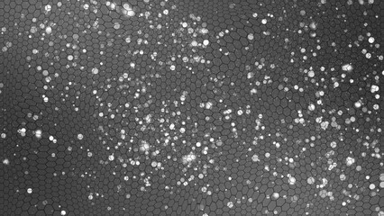 White and Black color glitter sparkles hexagon pattern background