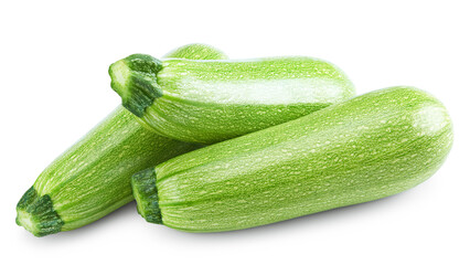 zucchini or marrow isolated on white background. clipping path
