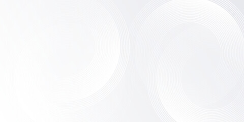 Simple white background with white circle lines digital future modern abstract