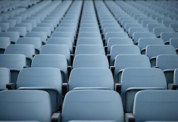 Naklejka premium Generative AI Abstract view of vast empty stadium seating rows awaiting event
